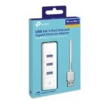 TP-Link UE330 USB 3.0 3-Port Šakotuvas ir Gigabit Ethernet Adapteris - Image 3