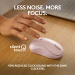 Logitech M240 Silent Belaidė pelė, Bluetooth, Rose - Image 3