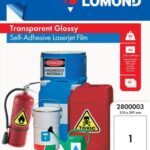 Lipni poliesterio plėvelė Lomond PET Laserjet Film Self Adhesive Skaidri Blizgi A4, 25 lapai
