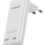 Verbatim 32355 Fold 'n' Go GaN Įkroviklis 65W 2-Port, USB-C, EU Plug, Balta