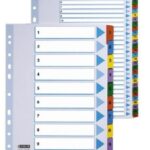 Skiriamieji lapai Esselte Mylar, A4, 1-12 skaičiai, spalvoti