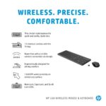HP 330 Combo Belaidė klaviatūra + pelė RF Wireless US Int, Juoda - Image 6
