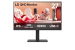 LG 27BA65QB-B.AEU Monitorius 27'' IPS, QHD 2560x1440, 5 ms, 350 cd/m2, 100 Hz, Juoda