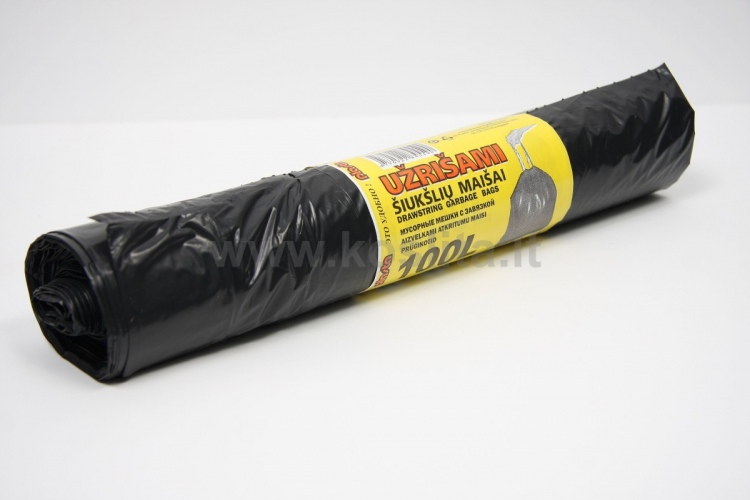k15_0051 Šiukšlių maišai užrišami, 100l/10vnt., 35 mikr. - Image 1