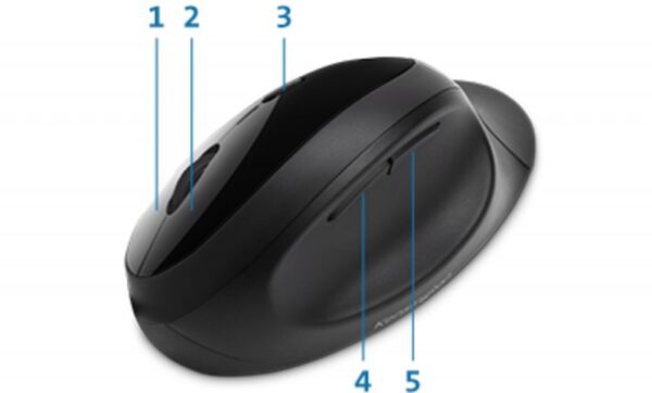 Kensington Pro Fit Ergo Belaidė pelė, RF Wireless + Bluetooth, 1600 DPI, Juoda - Image 9