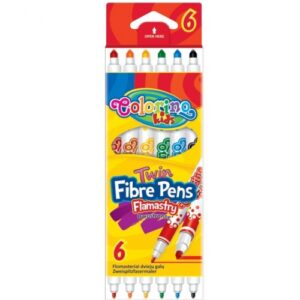 Flomasteriai Colorino Kids dvipusiai, 6 spalvų