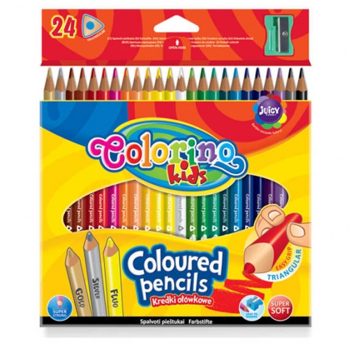 pol_pm_kredki_olowkowe_trojkatne_24_kol_temperowka_colorino_kids_51798ptr_24960_1 Spalvoti pieštukai Colorino Kids trikampiai 24 spalvų, su drožtuku - Image 1