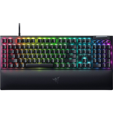 tKbD9Rskfk0UWV5WcehgBkem3qzcfzNJFeatOTof Razer BlackWidow V4 Laidinė žaidimų klaviatūra, RGB LED, USB QWERTY, US, Yellow Switch, Juoda - Image 1