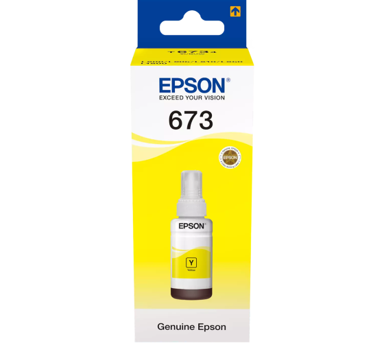 yN5efYpaJWawopU0uIuZkARbe75Ch5BCiWtibH2K Epson 673Y (C13T67344A) Rašalo papildymo buteliukas, Geltona - Image 1